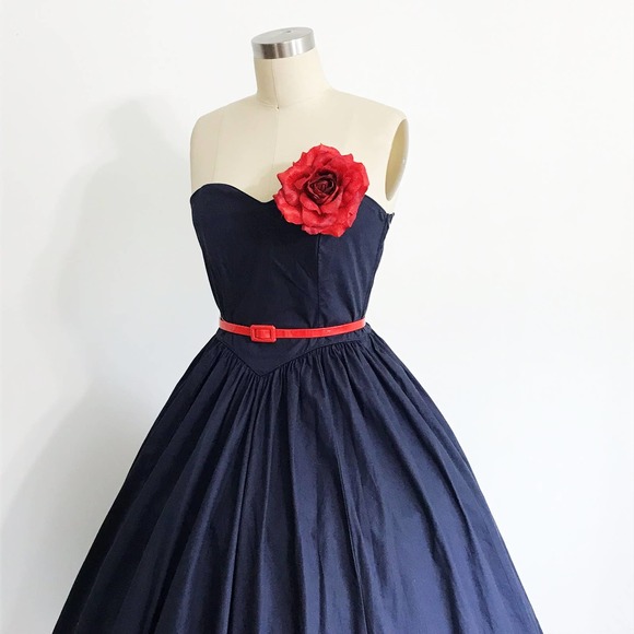 Laura Ashley Strapless Blue Dress - Picture 4 of 8